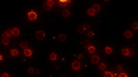 Fire balls.Flying red balls. Stock Footage 99544055