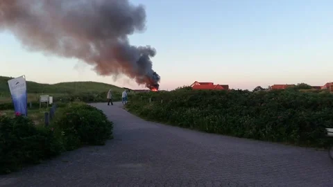 Fire on Baltrum Stock Footage 199145677