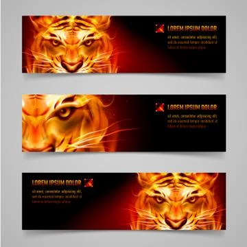 Fire baner Illustrazione stock