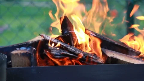 Fire For Barbecue, Close Up Video stock 96207098