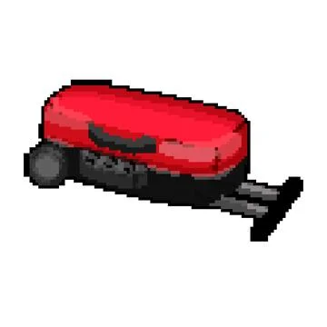 Fire barbecue grill pixel art vector illustration Stock Illustration