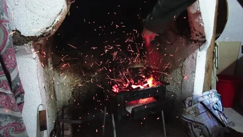 Fire, Barbecue, Sparks Stock-Footage 238070918