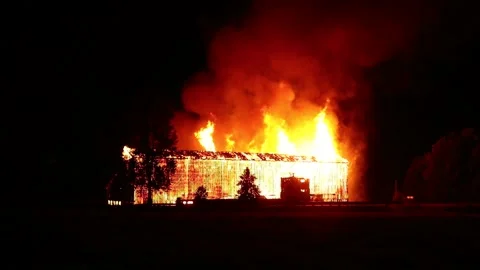 Fire barn Stock Footage 165289589