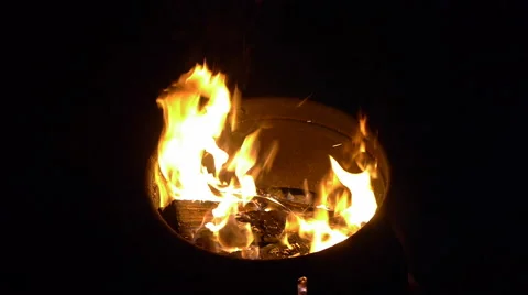 Fire in a Barrel 2 Stock Footage 41430332