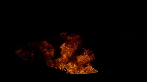 Fire Barrel Burning VFX Overlay on black screen Stock Footage 328490394