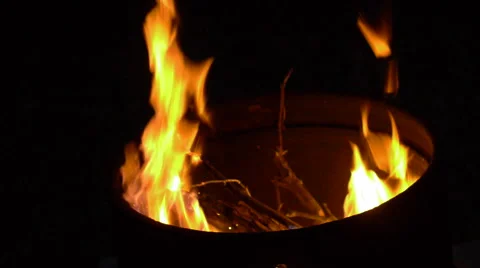 Fire in a Barrel Stock Footage 41429697