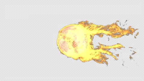 Fire baseball ball - 3d render with alpha channel. Video stock 321006810