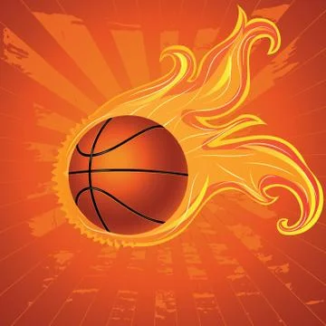 Fire Basketball Ball Stock Illustration