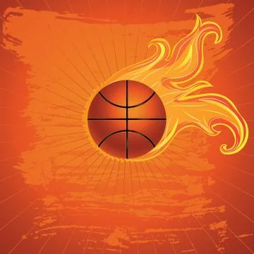 Fire Basketball Ball Stock Illustration