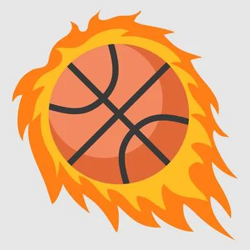 Fire basketball vector icon. flat design Stock Illustration