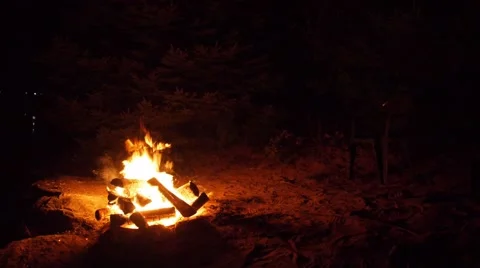 Fire on beach - lighter Stock Footage 68655803