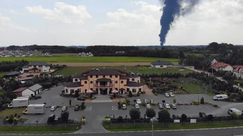 Fire  behind the Restaurant Stock Footage 93448368