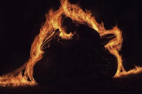 Fire biker Foto stock
