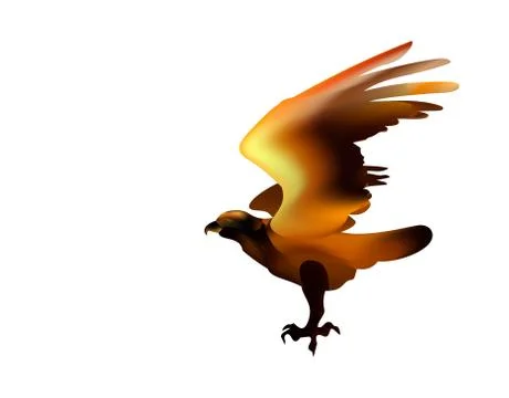 Fire bird eagle in flight as symbol of power and freedom Illustrazione stock