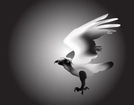 Fire bird eagle in flight as symbol of power and freedom Illustrazione stock