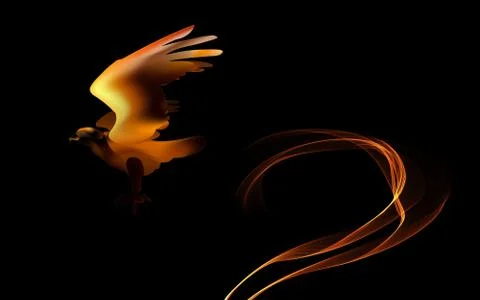 Fire bird eagle in flight as symbol of power and freedom Illustrazione stock