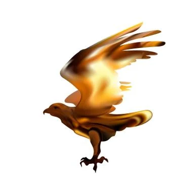 Fire bird eagle in flight as symbol of power and freedom Stock Illustration
