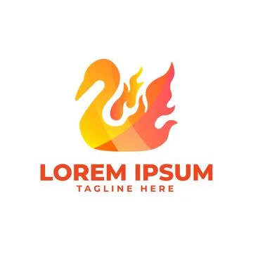 Fire bird logo design template Stock Illustration