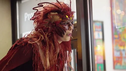 Fire Bird Street Performance Stock Footage 78006083