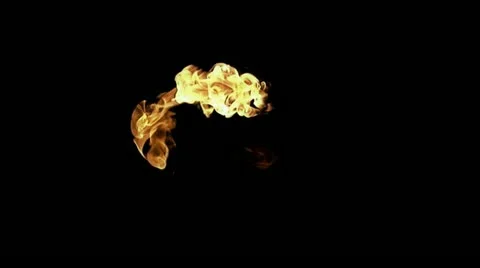 Fire on a black background 1. Included  Alpha channel Stock Footage 22237063