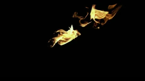 Fire on a black background 2. Included  Alpha channel Stock Footage 22236747