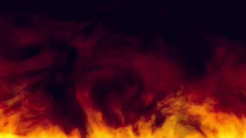 Fire on black background. Animation seamless loop. 3D Render. 動画素材 199733763