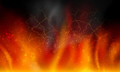 Fire on a black background dark decoration Illustrazione stock