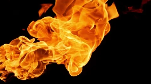 Fire on a black background diagonally Stock Footage 79692535