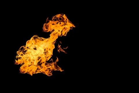 Fire on black background. Fiery patterns. Burning flame. Blazing fire. 스톡 사진