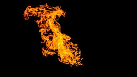 Fire on black background. Fiery patterns. Burning flame. Blazing fire. 스톡 사진