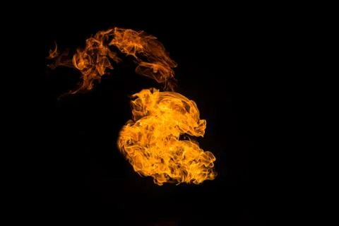 Fire on black background. Fiery patterns. Burning flame. Blazing fire. 스톡 사진
