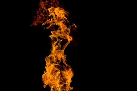 Fire on black background. Fiery patterns. Burning flame. Blazing fire.. Stock Photos
