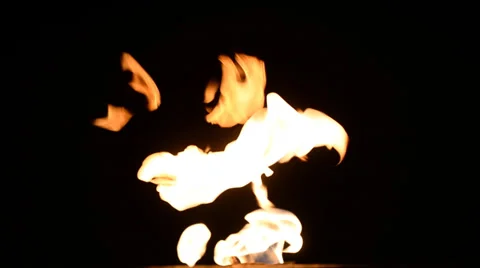 Fire on a black background Video stock 33667241