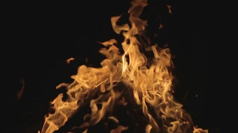 Fire on black background Stock Footage 78870962