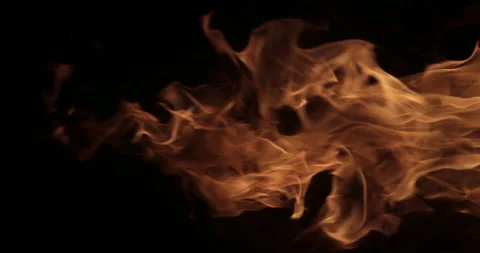 Fire On A Black Background Stock Footage 161367765