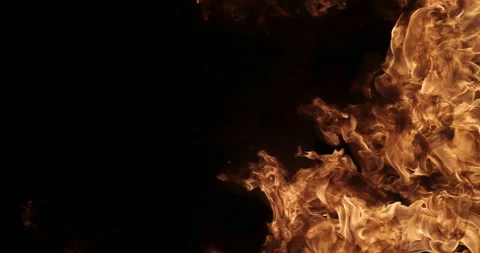 Fire On A Black Background Stock Footage 161371112