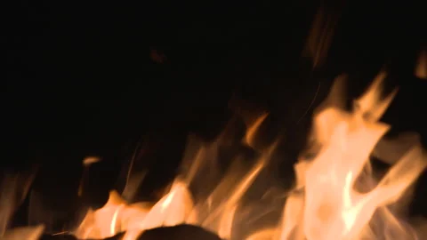 Fire on black background. Stock Footage 253759240
