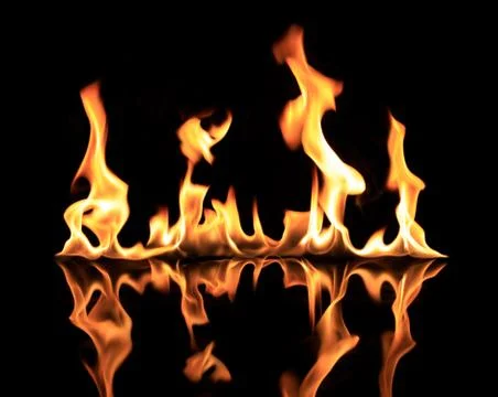 Fire on black background, hot, heat Stock Photos
