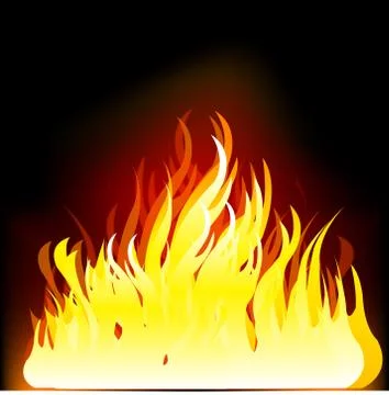 Fire on black background Stock Illustration