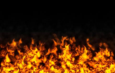 Fire on a black background Stock Illustration
