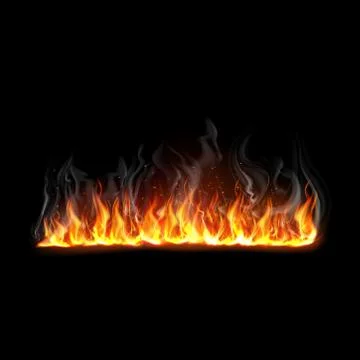 Fire on Black background Stock Illustration