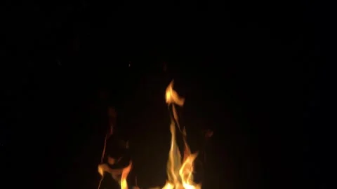 Fire on black background. Isolated fire on black background. Flame on black Stock Footage 307387516