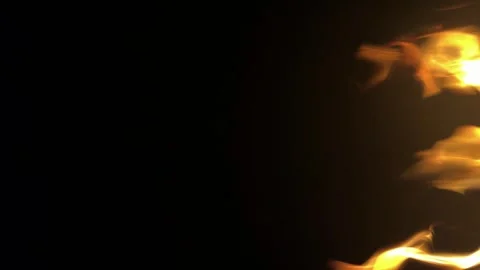 Fire on black background. Isolated fire on black background. Flame on black Stock Footage 307387609