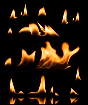 Fire on a black background Stock Photos