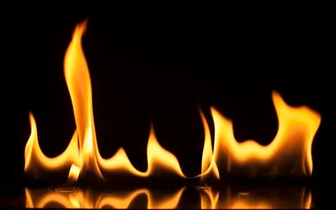 Fire on a black background Stock Photos