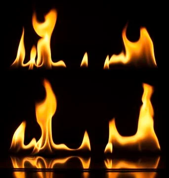 Fire on a black background Stock Photos
