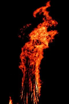 Fire on black background Stock Photos