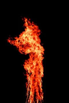 Fire on black background Stock Photos