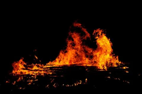 Fire on black background Stock Photos