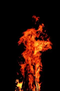 Fire on black background Stock Photos